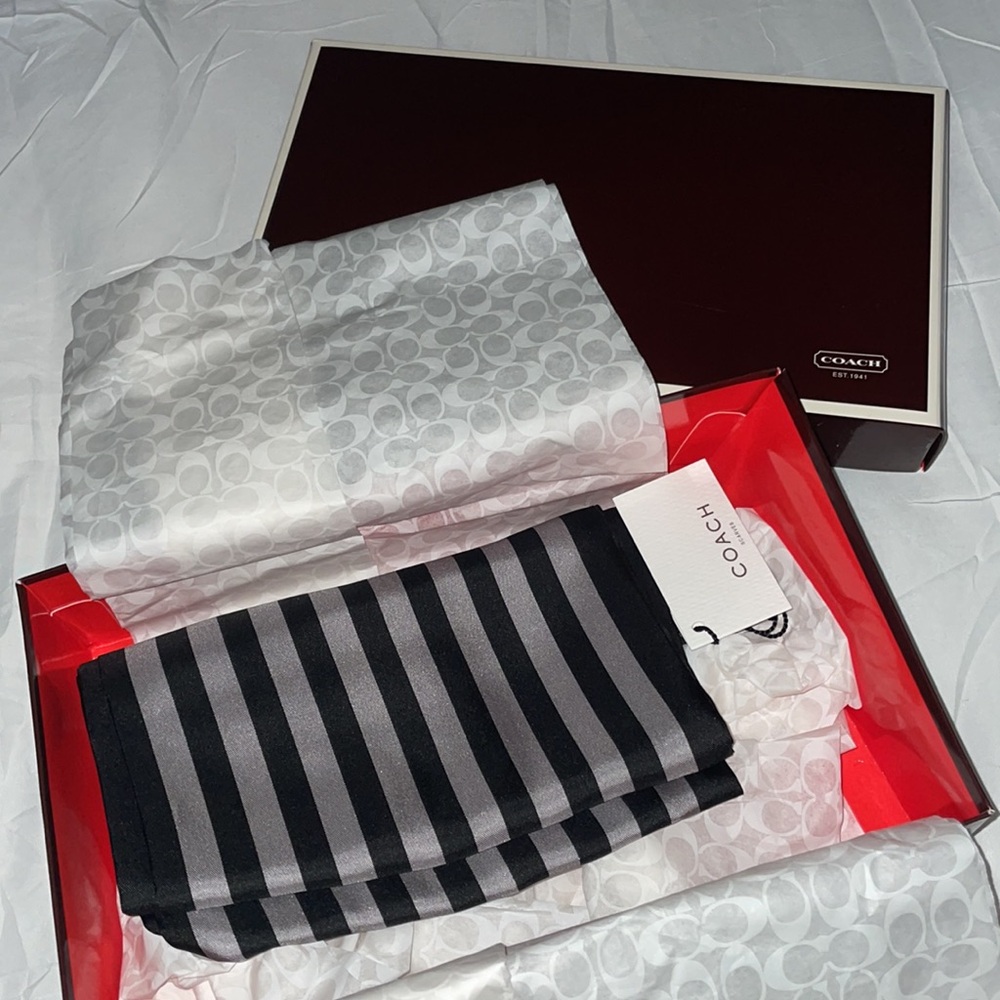 Vintage coach silk scarf still in original box!!